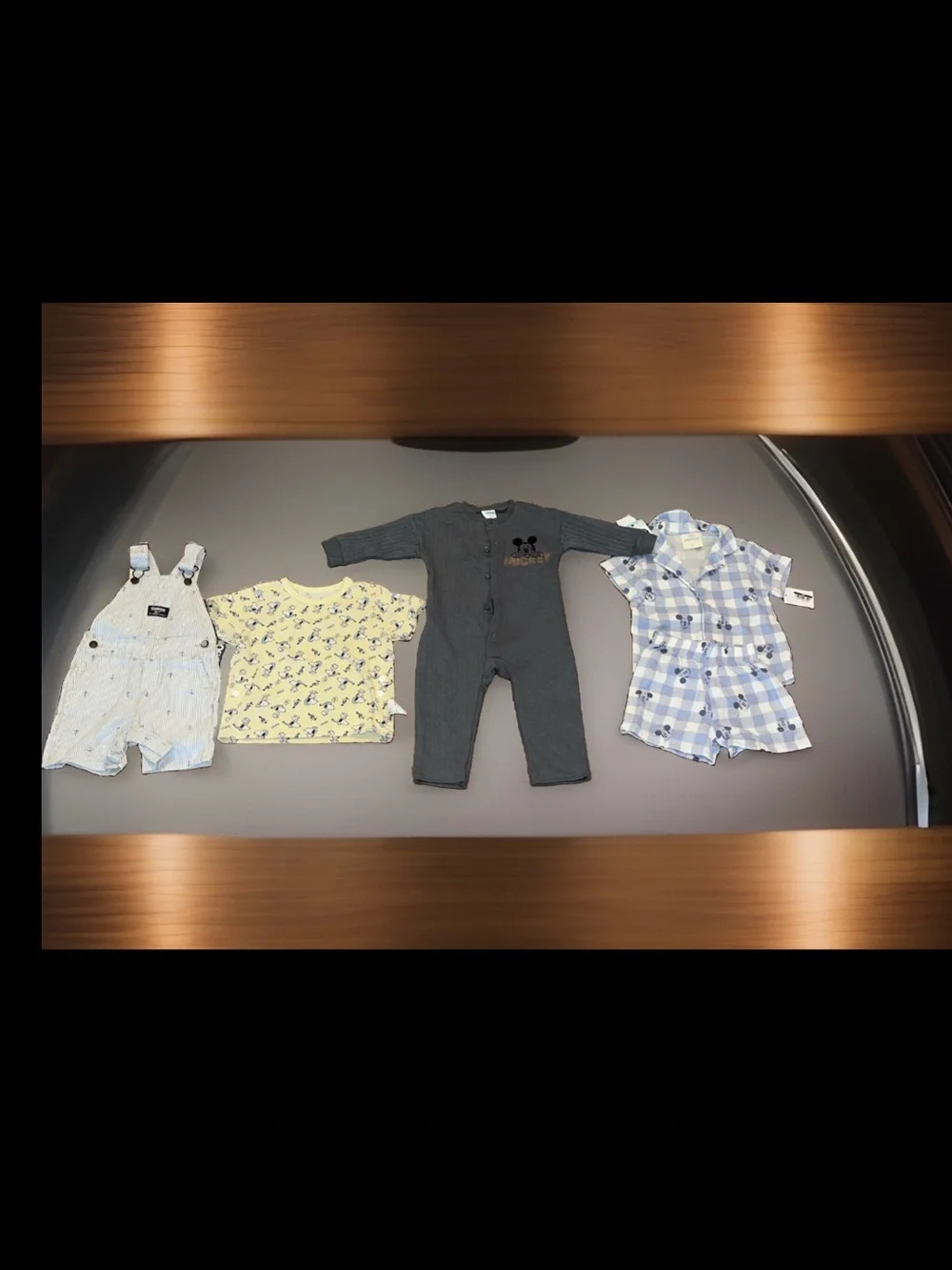 4-Items 18m Bundle Mickey Mouse Thermal Outfit & A2pc Button Up W/Shorts